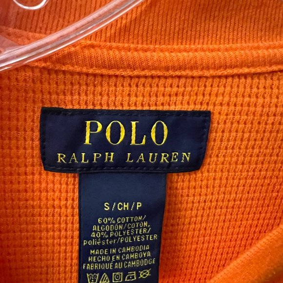 Polo Bear orange waffle-knit thermal size small - Picture 2 of 3